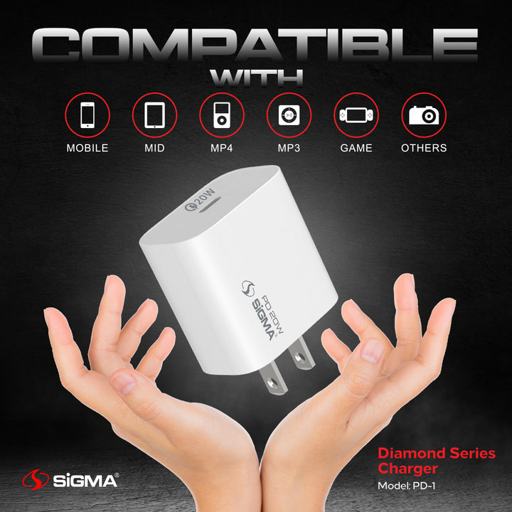 SIGMA NEO POWER PD1 (20W) DIAMOND SERIES CHARGER Iphone series
