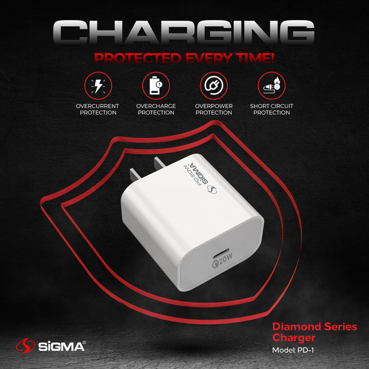 SIGMA NEO POWER PD1 (20W) DIAMOND SERIES CHARGER Iphone series