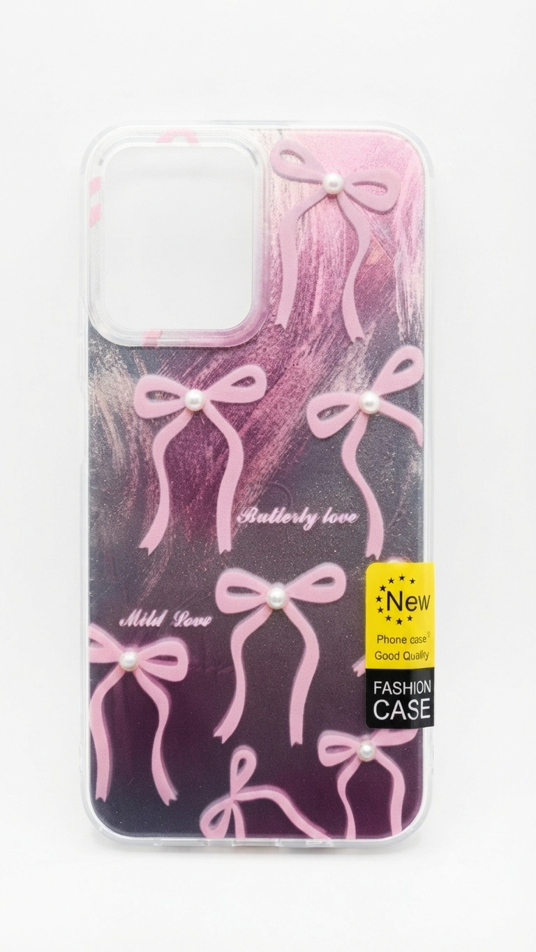 New Luxury Coquette Phone Case Lavender Marble & Pearl Bows