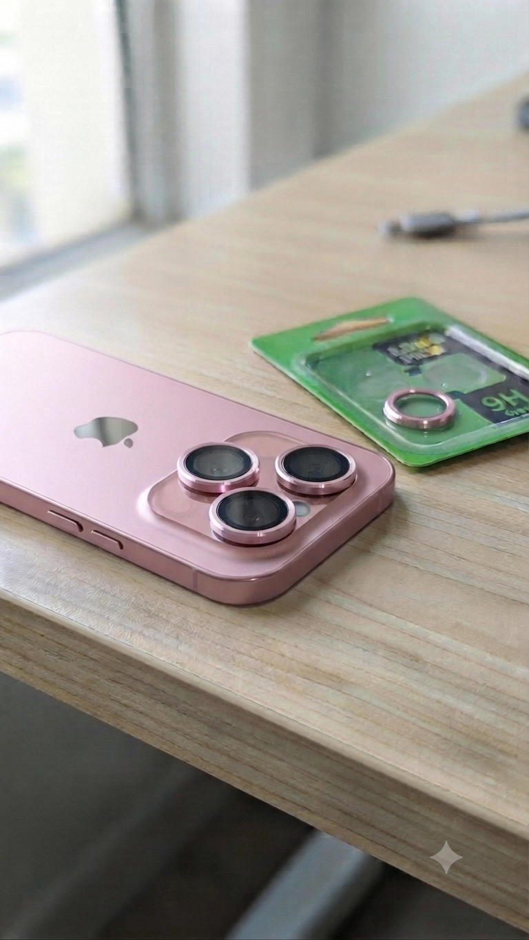 For iPhone Camera Lens Protector Rings Aluminum +Tempered Glass Scratch Resistant