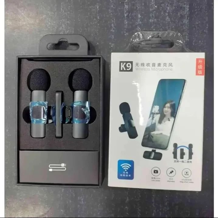 K9 Wireless Microphone for Type C Mobiles and iPhone Collar Mic for YouTube Video Recording Podcast Live Videos Interviews and Conferences