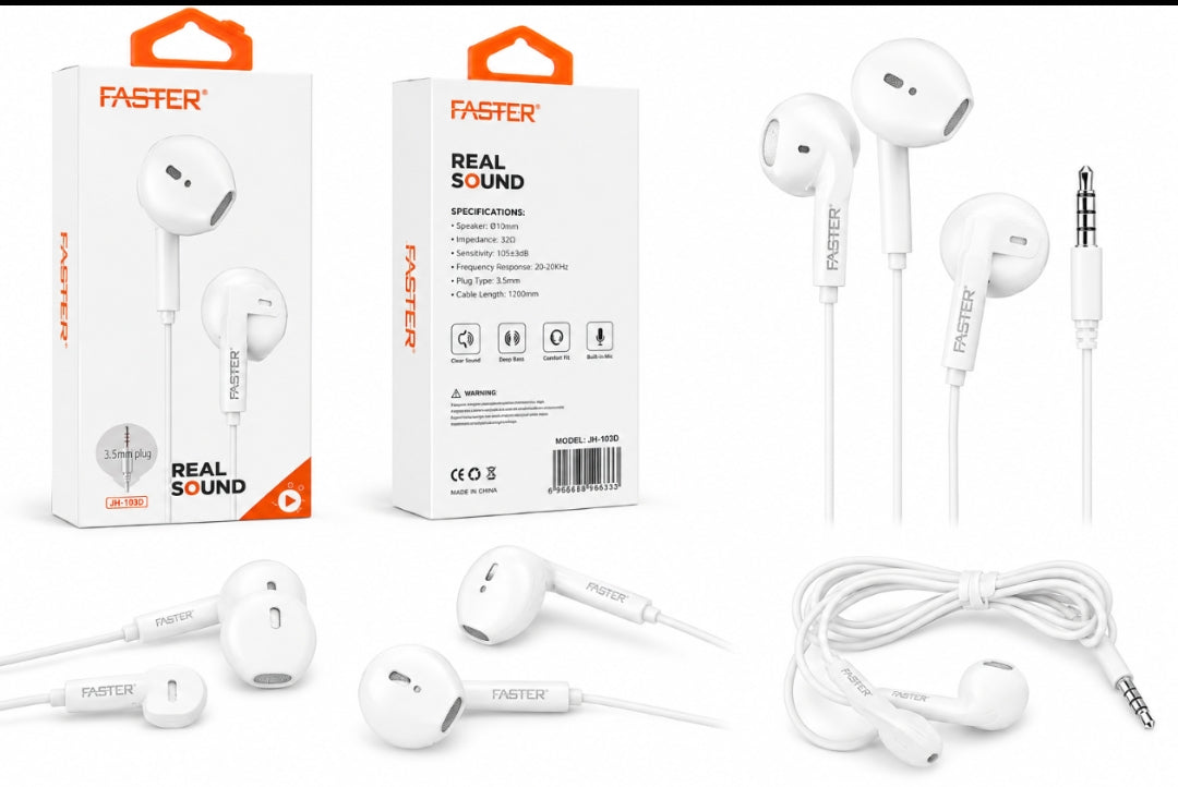 FASTER JOY-J25 Wired Earphones (3.5mm Jack)