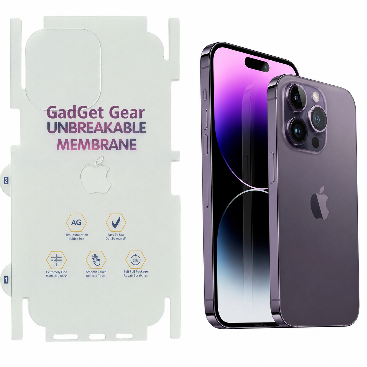 iPhone Unbreakable Membrane Matte Back Sides Protector