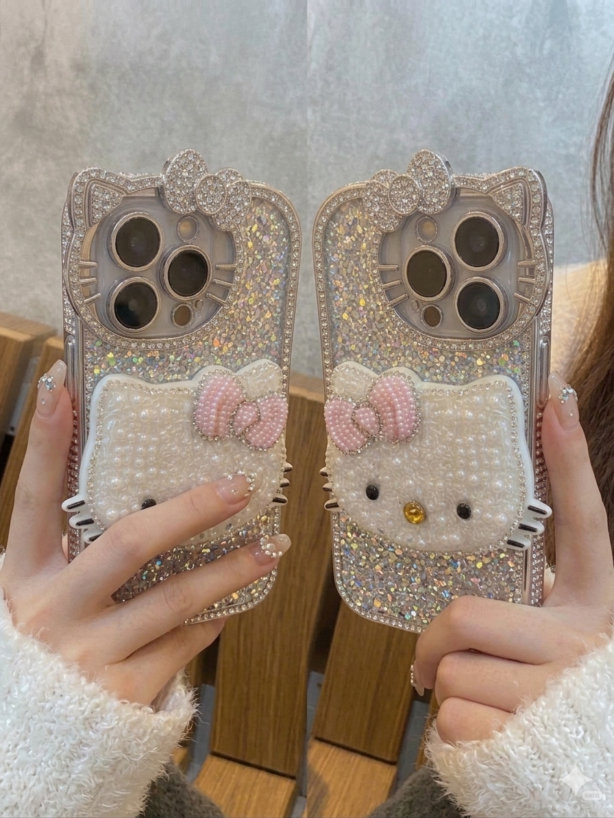 iPhone 17 Pro Max – Luxury Hello Kitty Crystal Case