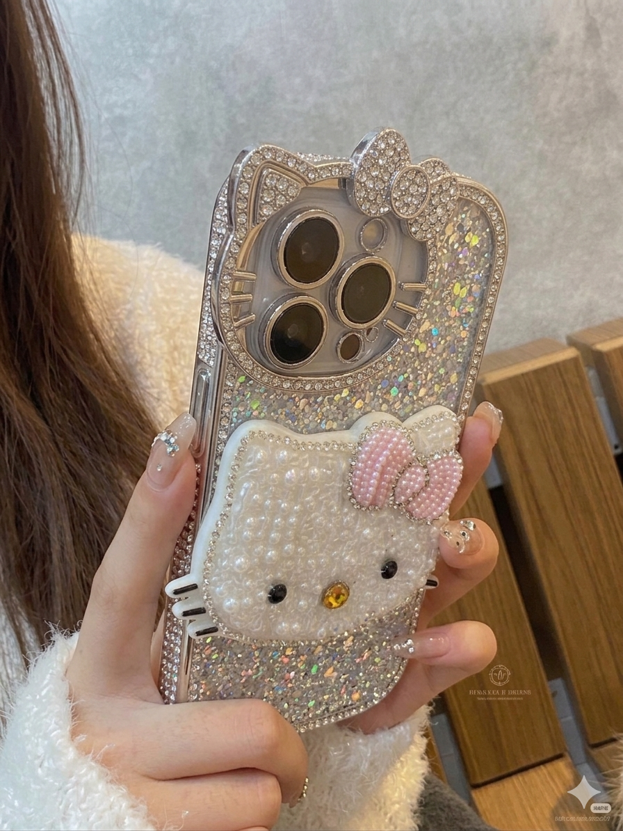 iPhone 17 Pro Max – Luxury Hello Kitty Crystal Case
