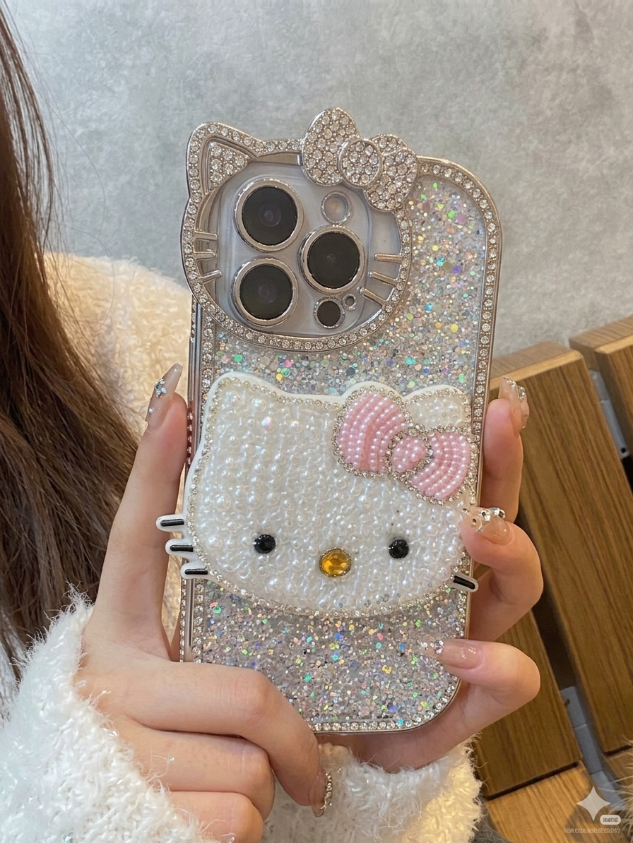 iPhone 17 Pro Max – Luxury Hello Kitty Crystal Case
