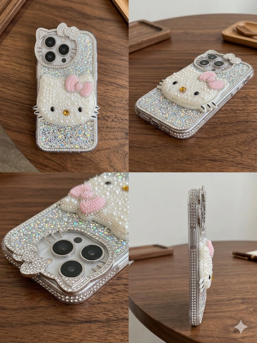 iPhone 17 Pro Max – Luxury Hello Kitty Crystal Case