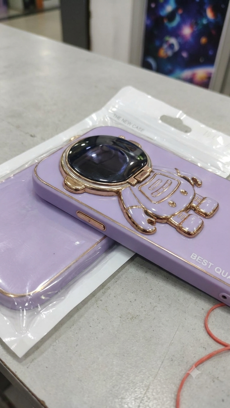 iPhone 13 Pro Max Cover - Purple - New Luxury Space Case With Camera Protective Folding Stand