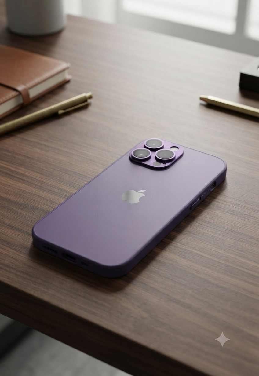 Iphone 13 Pro Max primim Leather/ AG Glass purple case