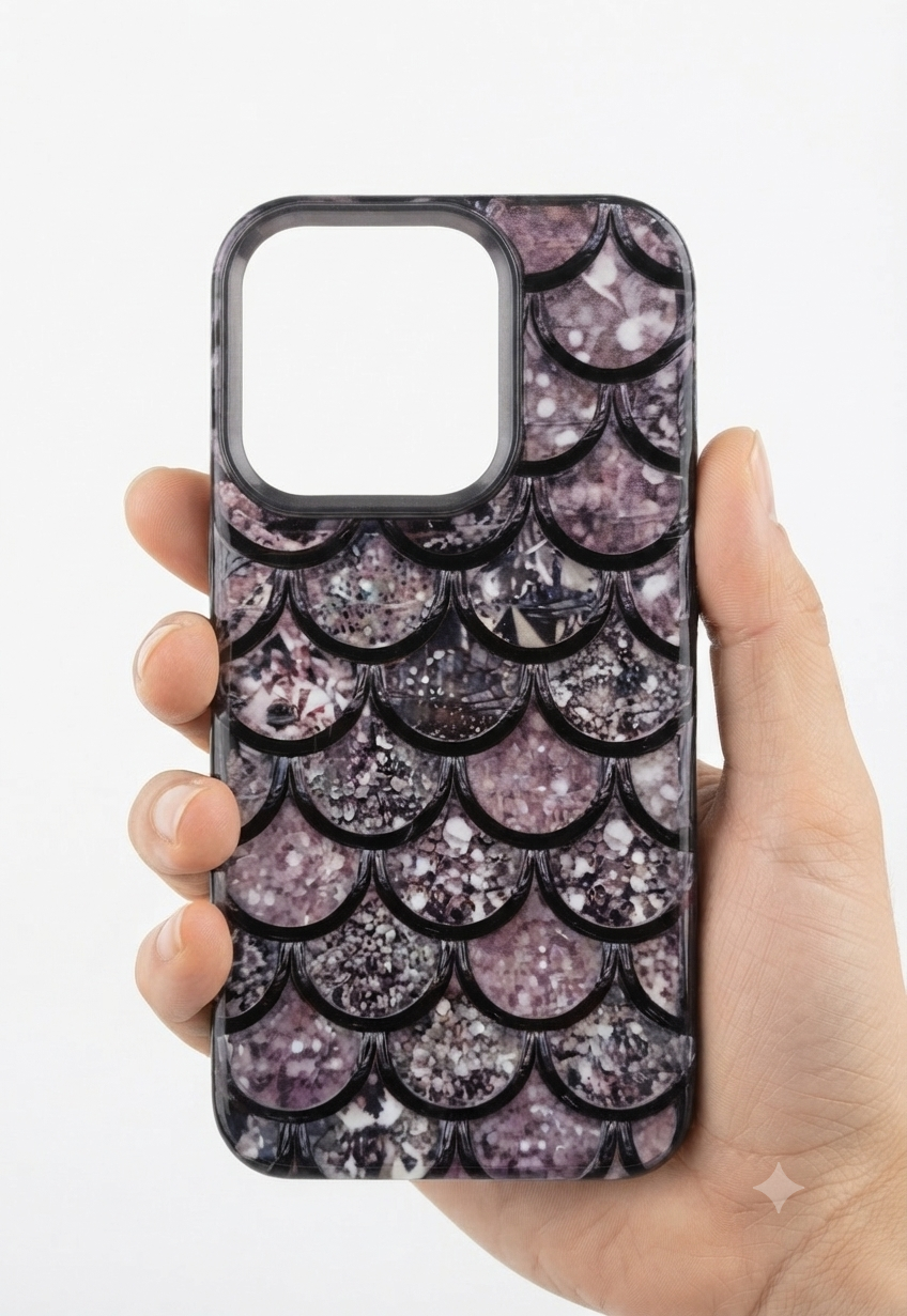 Trendy Bling Diamond Soft Borders Fency Tempared Glass Case/Silver Black fancy stoon case
