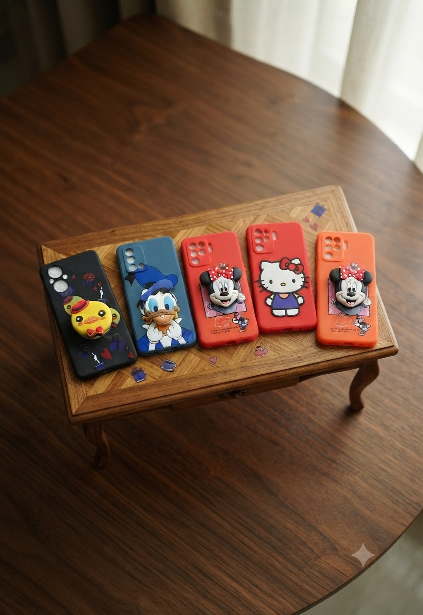 Premium Cartoon character case with poop socket case