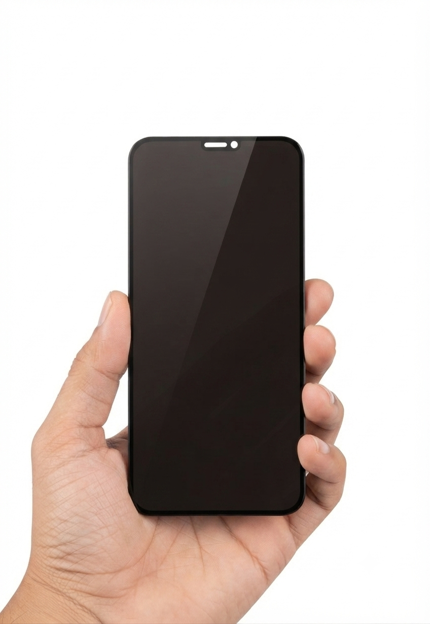 Iphone PRIVACY" branded privacy-focused, anti-static tempered glass screen protector.