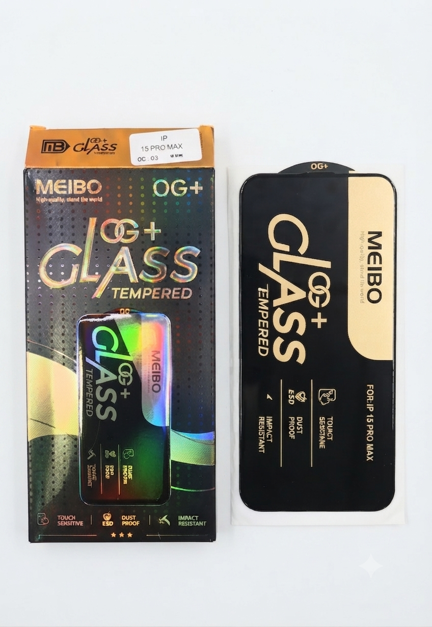 Meibo OG+ tempered glass screen protector designed for the iPhone