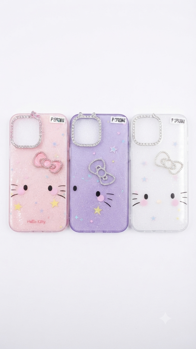 Hello Kitty gileter shimmer Fancy Case for Iphone