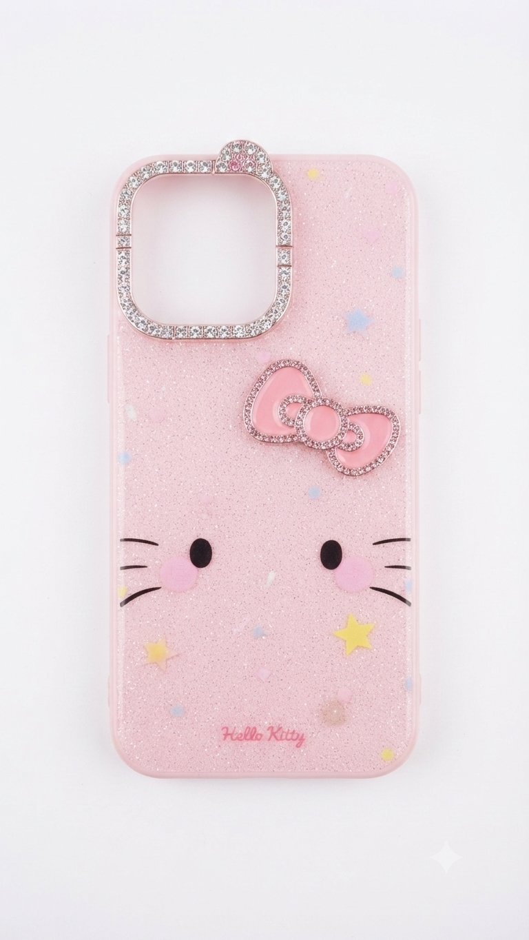 Hello Kitty gileter shimmer Fancy Case for Iphone