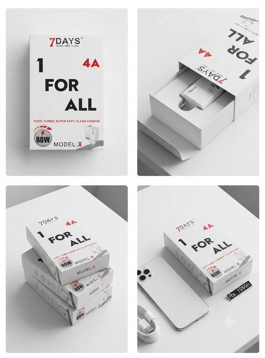 7DAYS "1 FOR ALL" 80W Fast Charger
