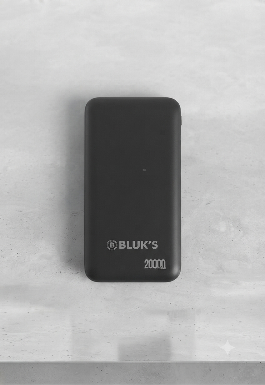 Bluk's 20000mAh Power Bank – Dual USB-A Output with Micro USB & USB Type-C Input