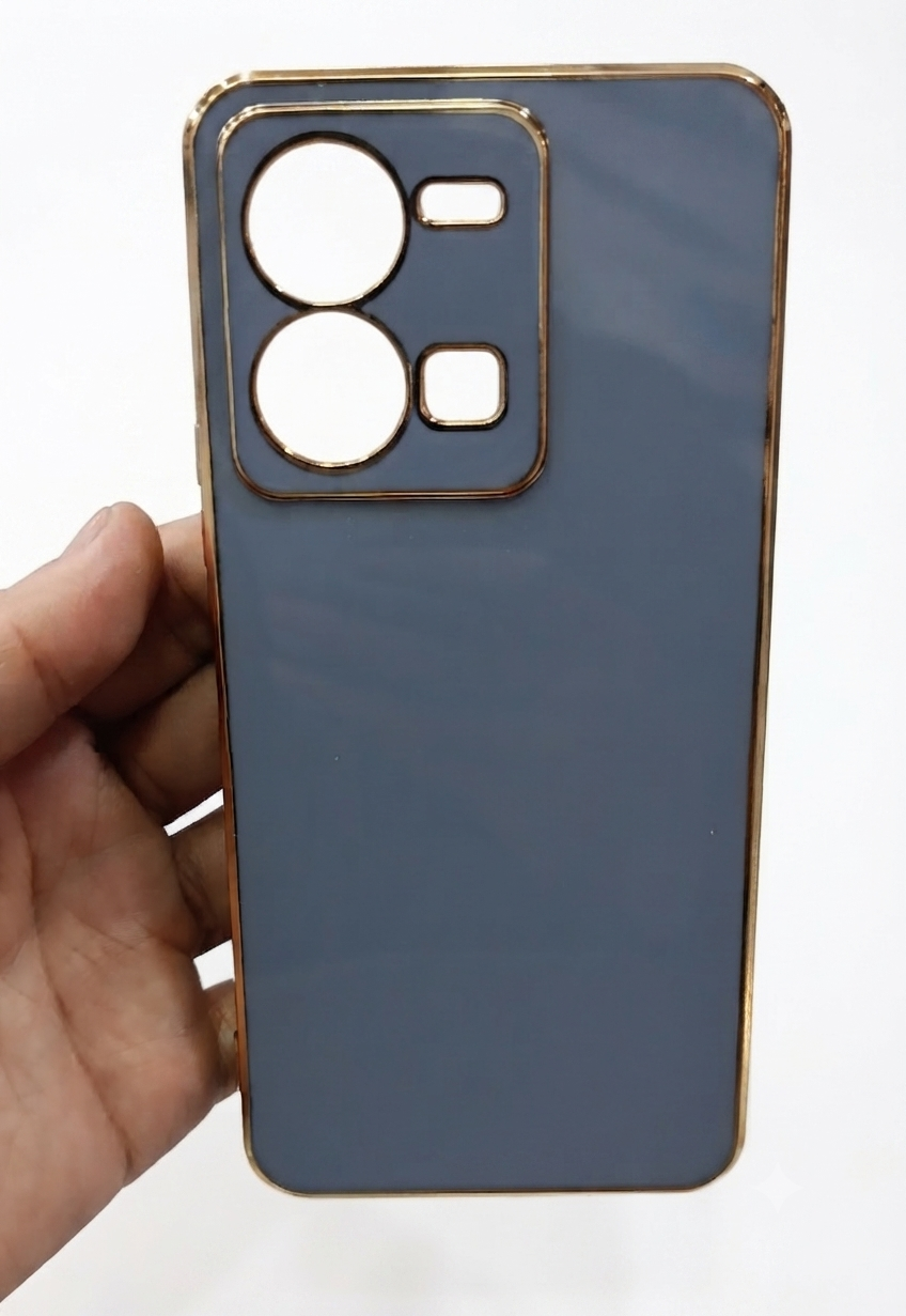 VIVO Y35 Ultra SHINE GOLD ELECTROPLATED LUXURIOUS BACK CASE WITH CAMERA PROTECTION