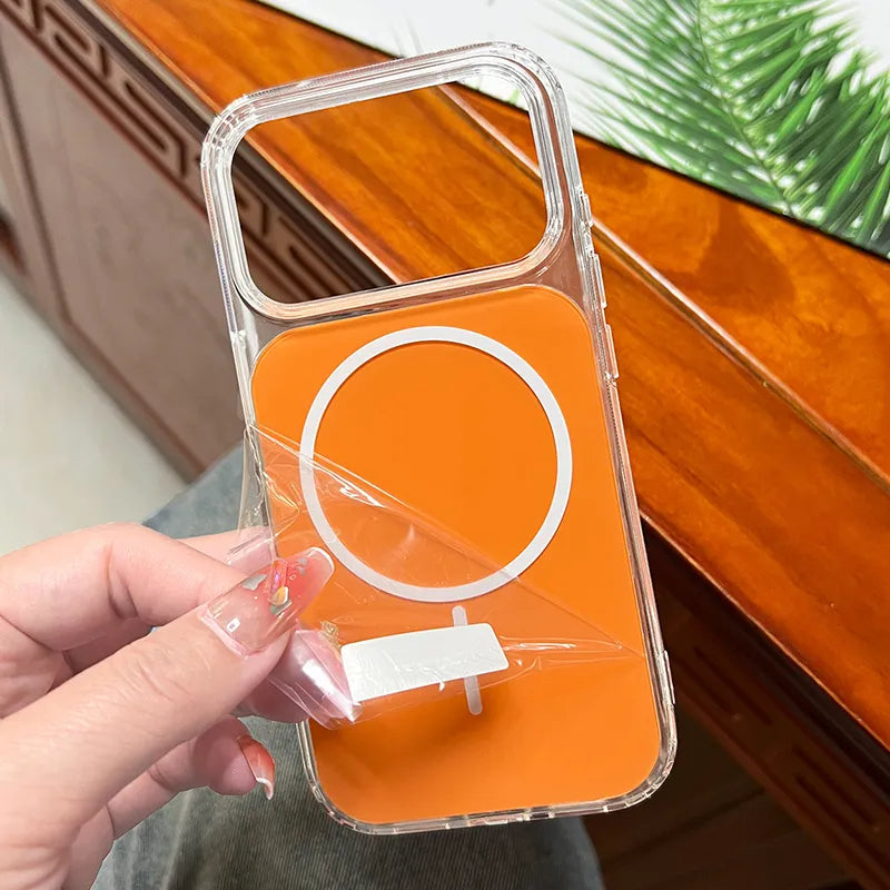 Premium MagSafe Compatible Clear Case with Vibrant Color Panels