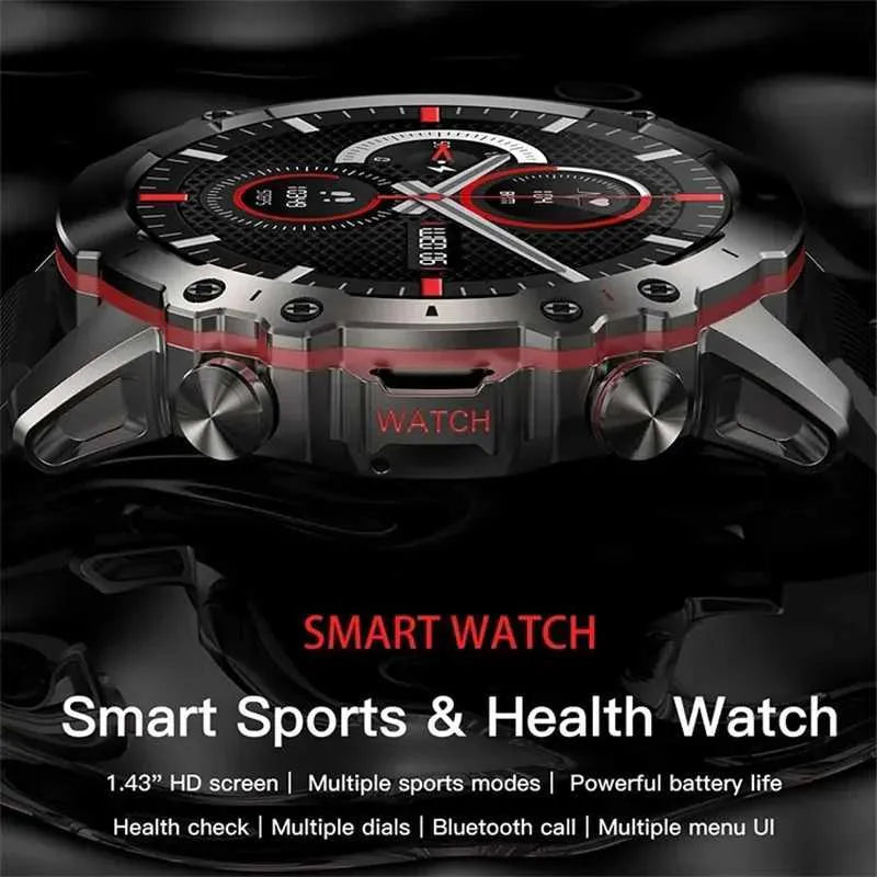 Zero Revoltt Shock Proof Metal Body, 1.43" HD Display, Gun Metal Metallic Chain Strap, Smart Watch