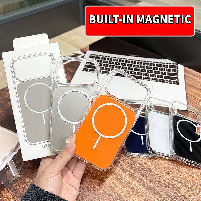 Premium MagSafe Compatible Clear Case with Vibrant Color Panels