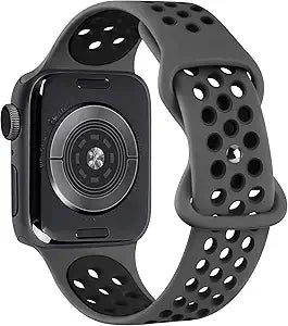 Silicone Band for Apple Watch Bands 41mm 42mm 44mm 45mm,46mm,49mm Soft Adjustable Sport Two Colors Strap for Apple