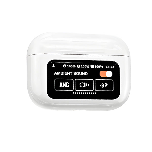 White Wireless Earbuds with Noise Reduction & Touch Control