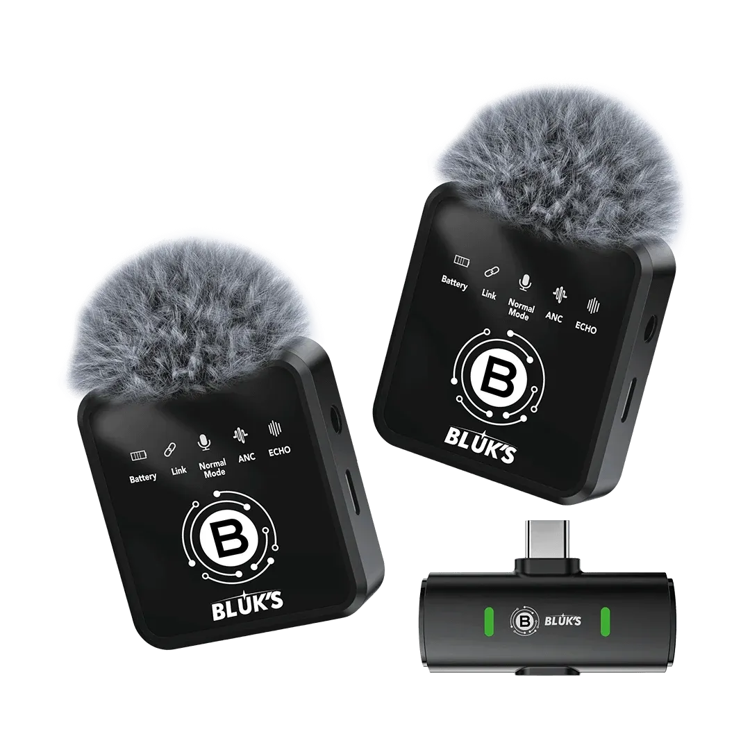 BLUK'S BX-18 Dual Wireless Lavalier Mic Set