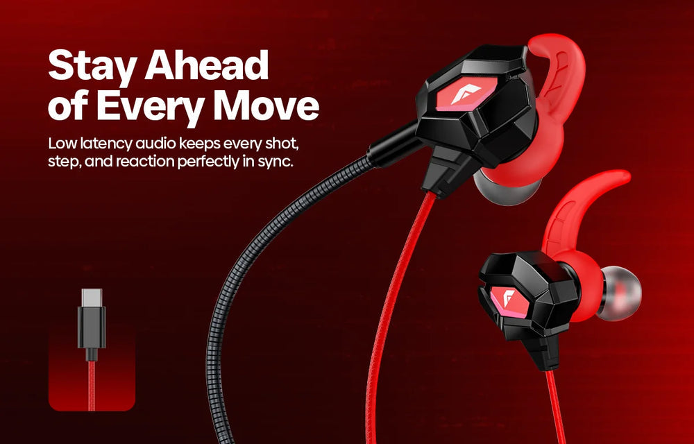 Faster GH-1C Gaming Handsfree Type-C – Zero Delay with Detachable Mic