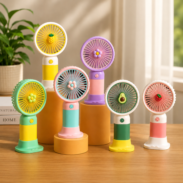 Cute Fruit & Flower Series USB Handheld Fan | Portable USB Rechargeable Fan