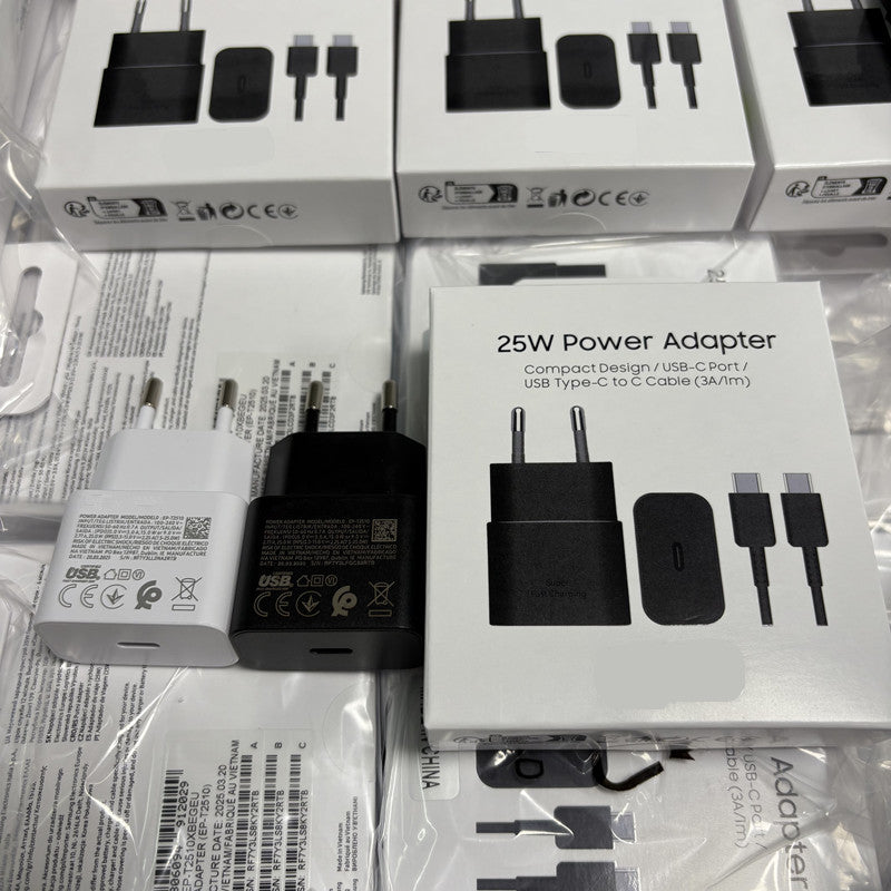 25W Usb c Super Fast Charger Charger Type C Travel Adapter With 3A Cable for Samsung S25 S24 S23 S21 S22 Note10