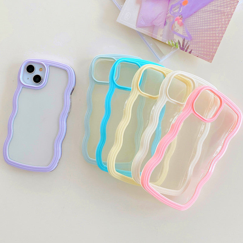 Curve Wave Frame Candy Korean Phone Case for iPhone
