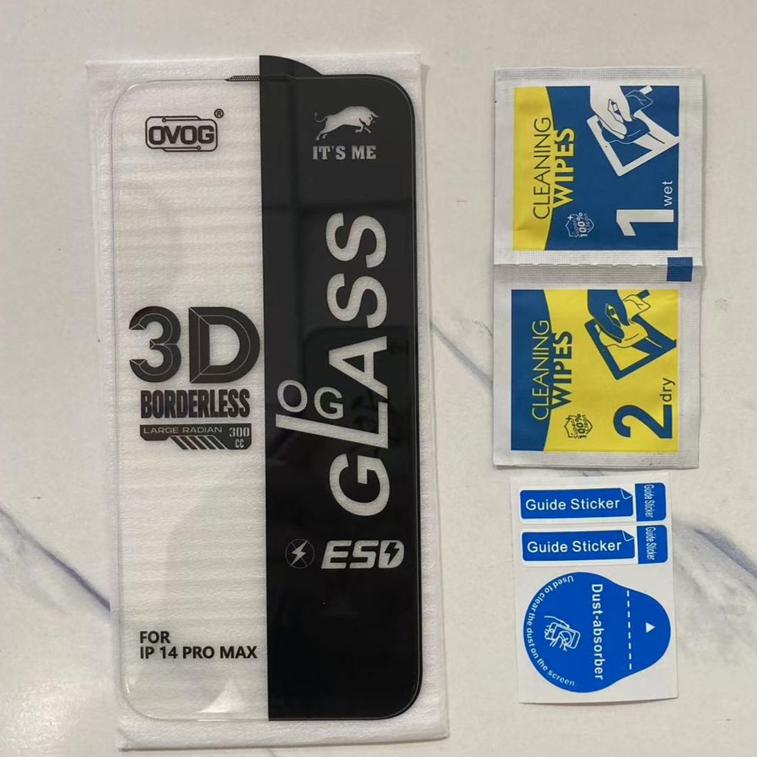 OVOG" branded Borderless 3D Glass screen protector is designed for the Iphone