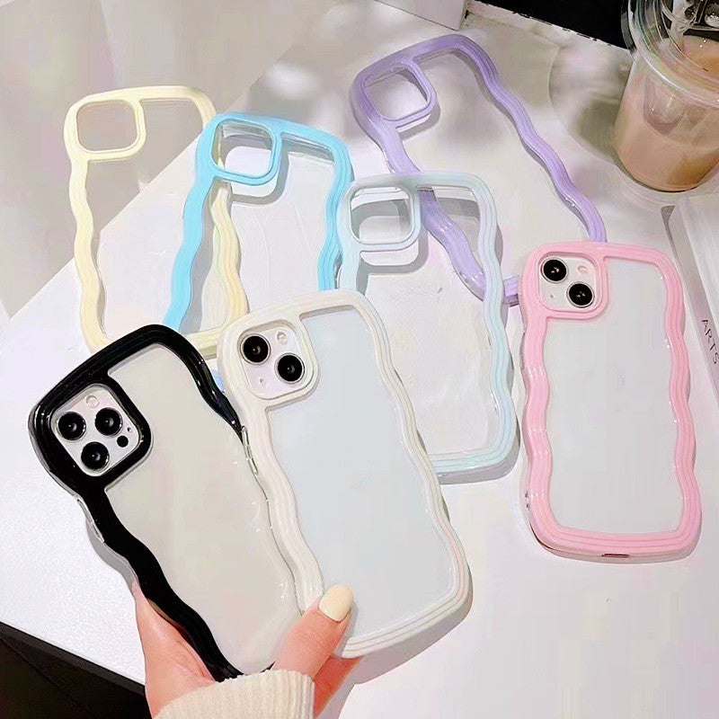 Curve Wave Frame Candy Korean Phone Case for iPhone