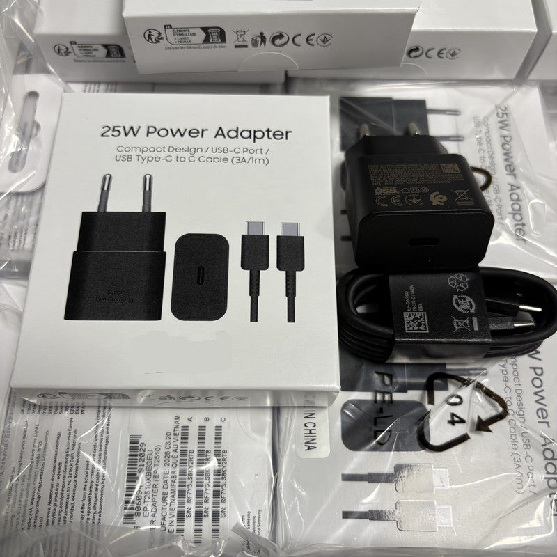 25W Usb c Super Fast Charger Charger Type C Travel Adapter With 3A Cable for Samsung S25 S24 S23 S21 S22 Note10