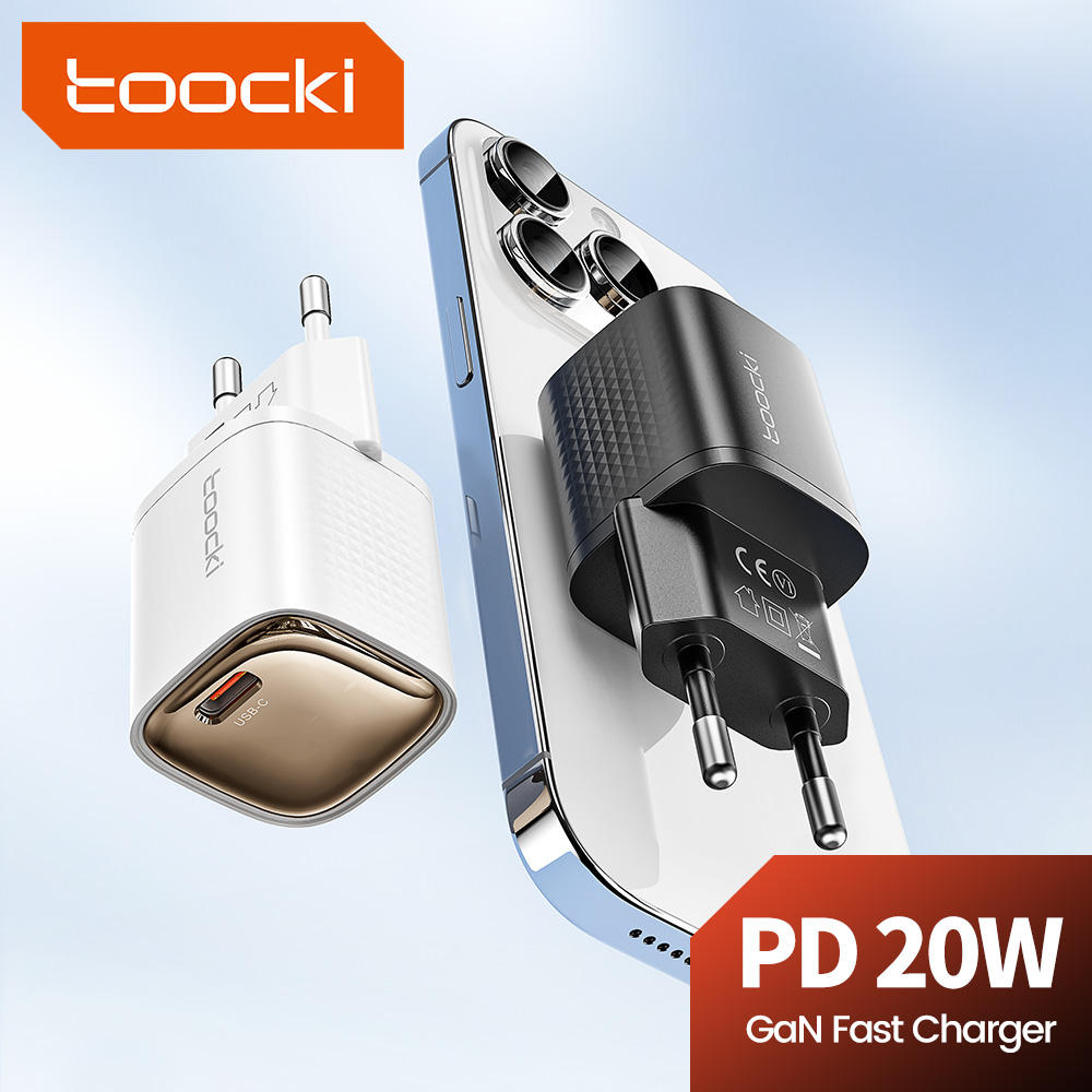 TOOCKI TCT20 PD 20W USB-C Wall Charger Fast Charging Adapter EU Plug - White Best For iphone, Samsung