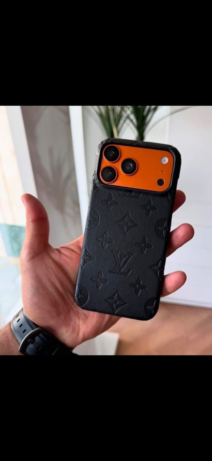Branded Leather L-V iPhone case