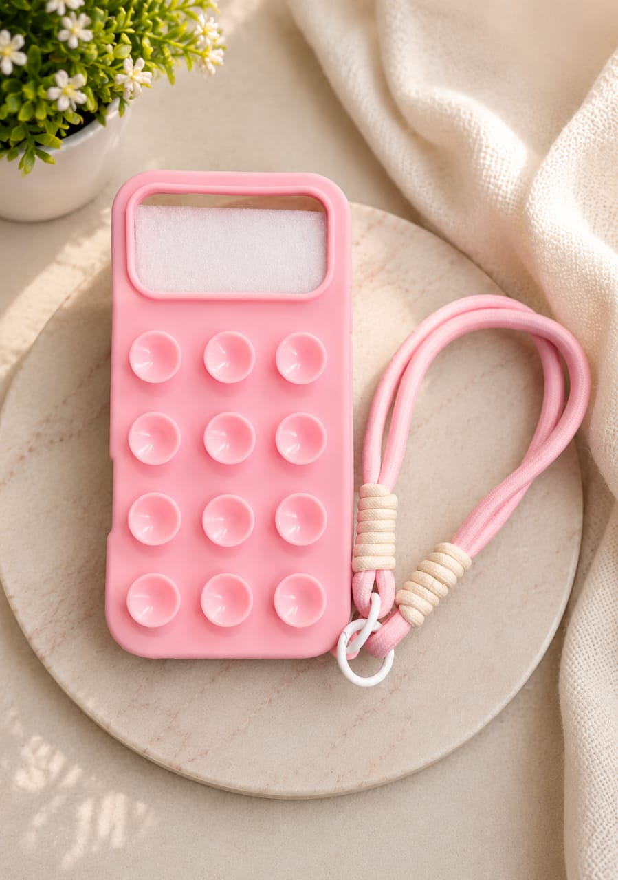 Luxury Suction Grip Silicone Case with Wrist Strap