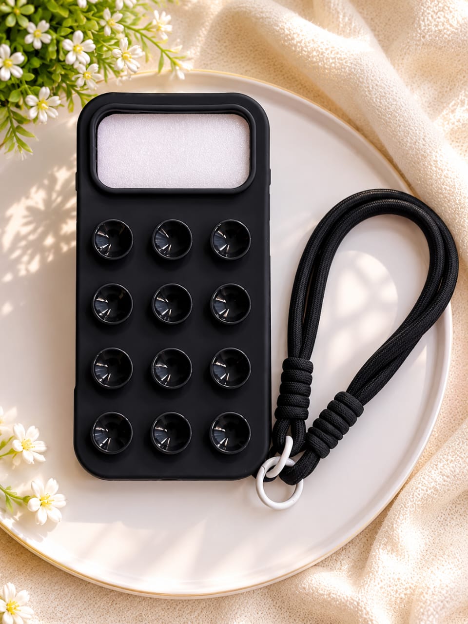 Luxury Suction Grip Silicone Case with Wrist Strap