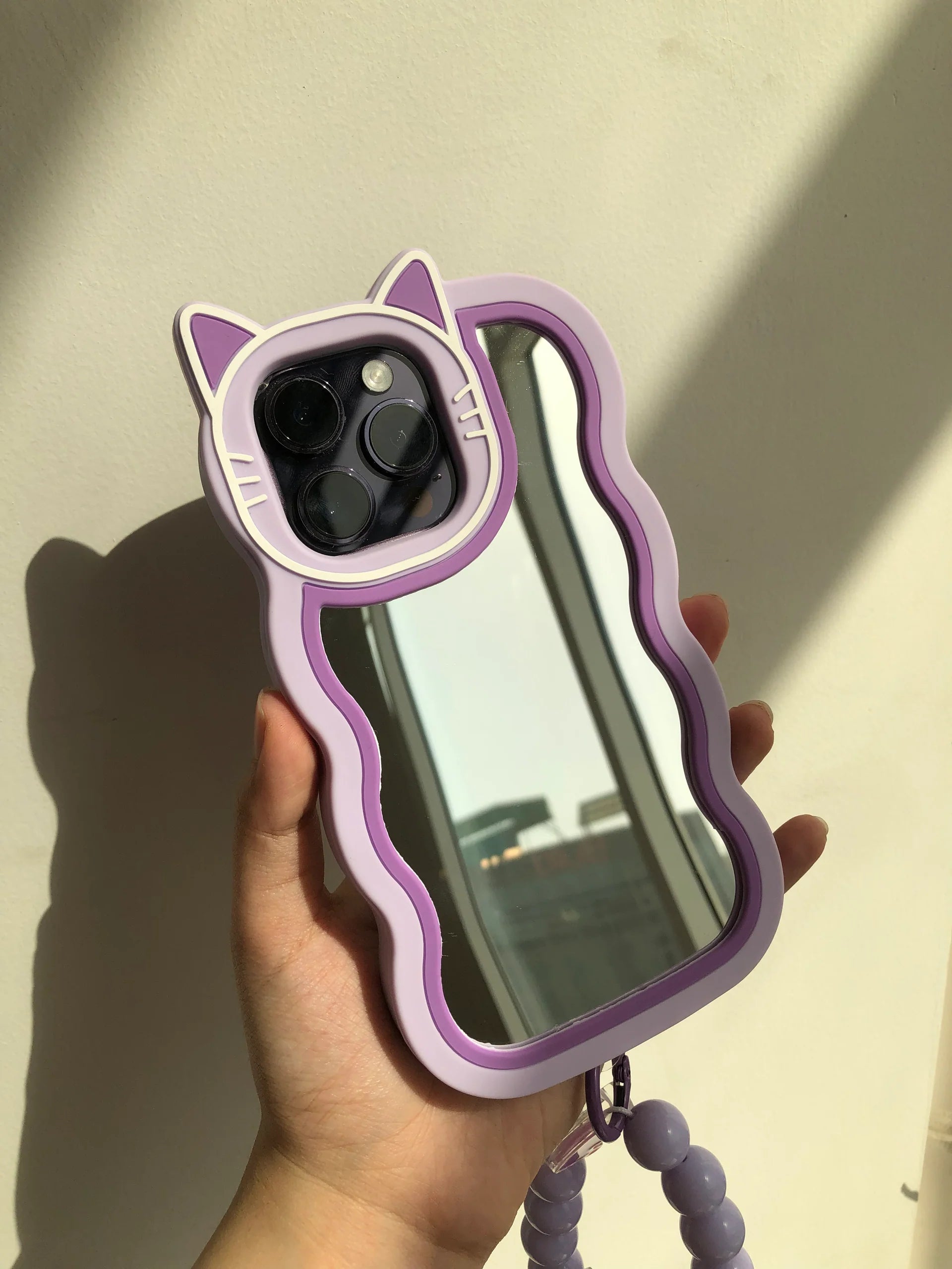 Infinix Smart 9 Cover - Purple - Cute 3D Cartoon Soft Silicone Mirror Case