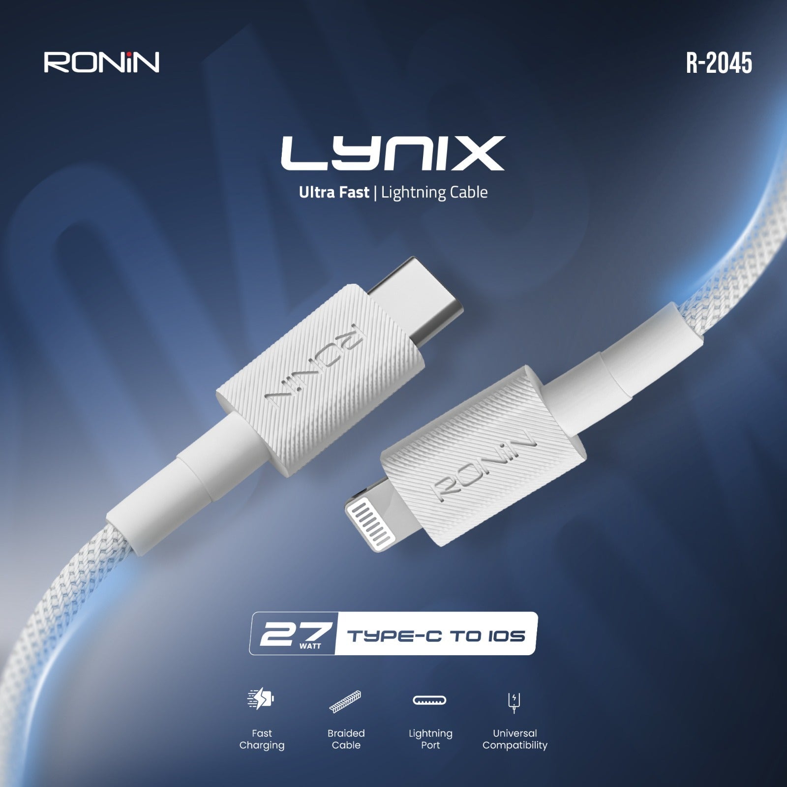 RONIN LYNIX Type-C to iOS/Type-C To C Fast Charging Cable