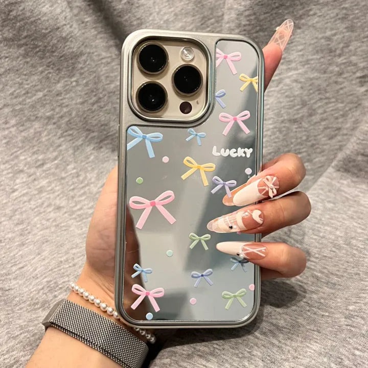 Mirror Butterfly Case with Rhinestone Accents – iPhone 15 Pro Max