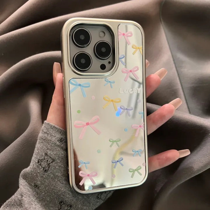 Mirror Butterfly Case with Rhinestone Accents – iPhone 15 Pro Max