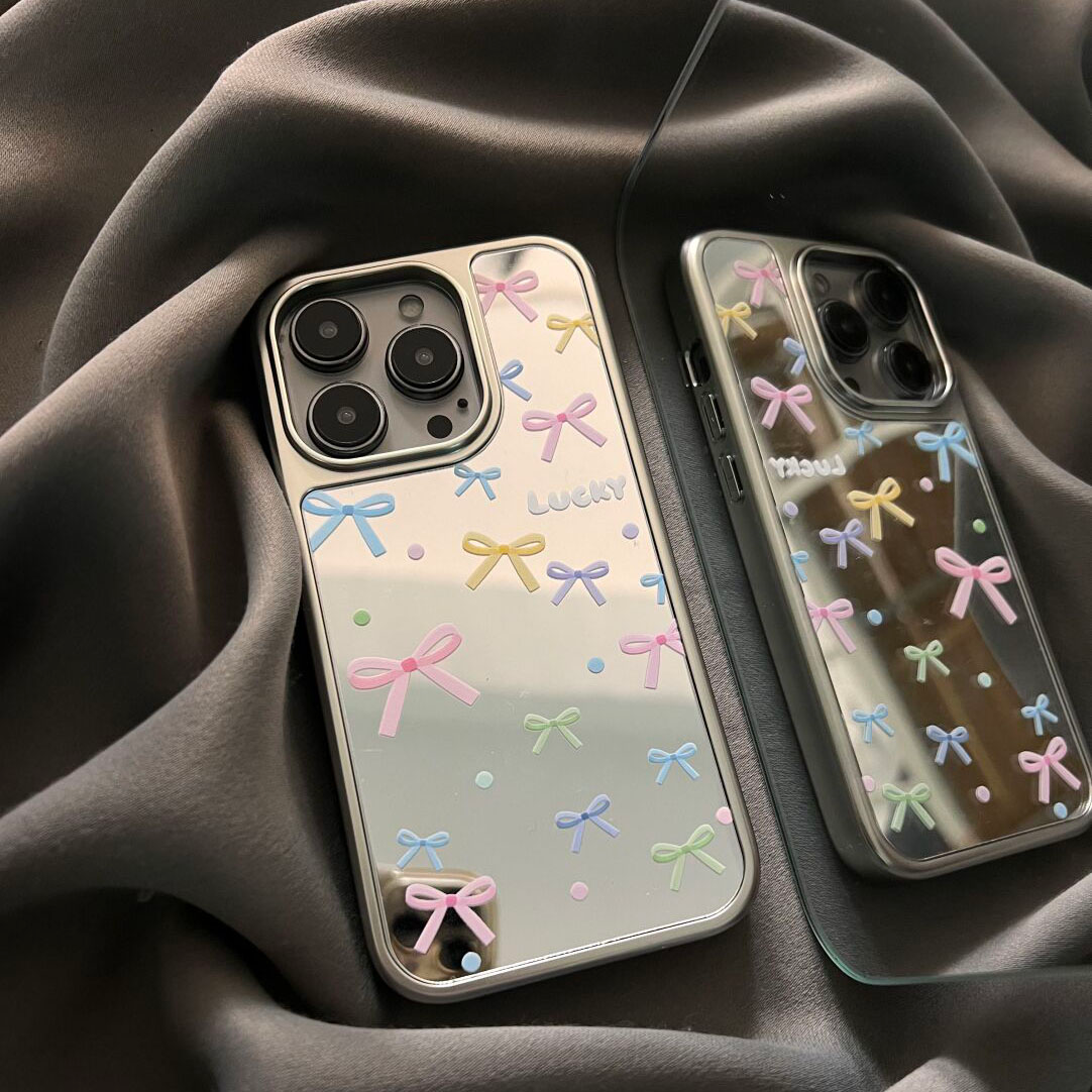 Mirror Butterfly Case with Rhinestone Accents – iPhone 15 Pro Max