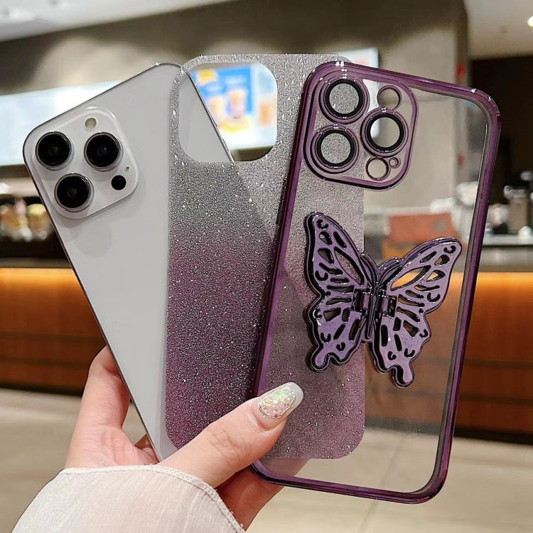 Cases
For iPhone 17 Pro  Electroplated Gradient Glitter 3D Butterfly TPU Phone Case
