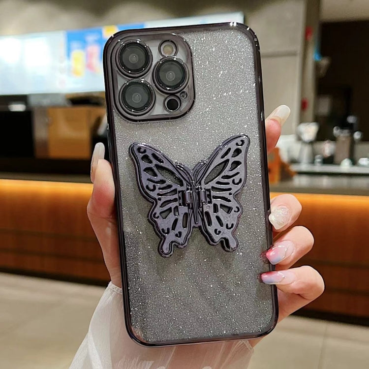 Cases
For iPhone 17 Pro  Electroplated Gradient Glitter 3D Butterfly TPU Phone Case