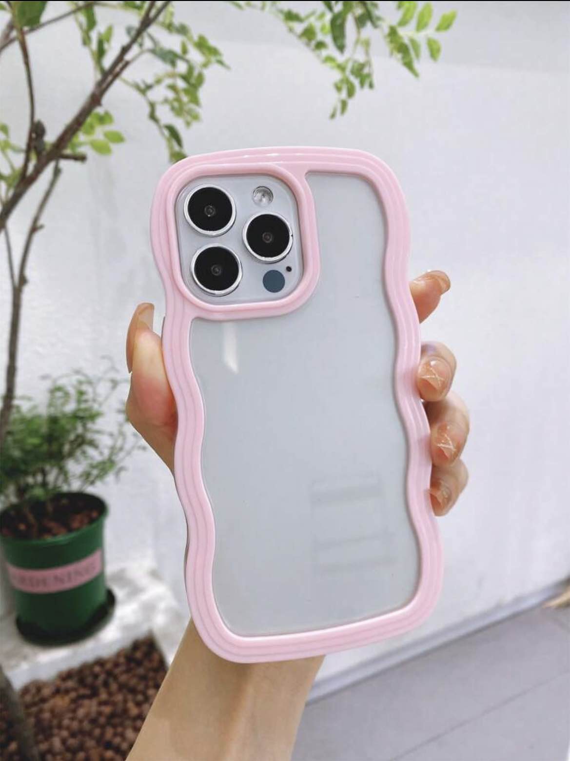 Curve Wave Frame Candy Korean Phone Case for iPhone