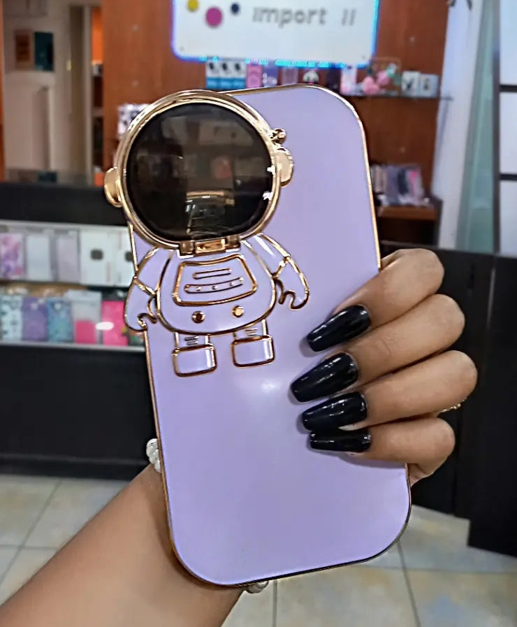 iPhone 13 Pro Max Cover - Purple - New Luxury Space Case With Camera Protective Folding Stand