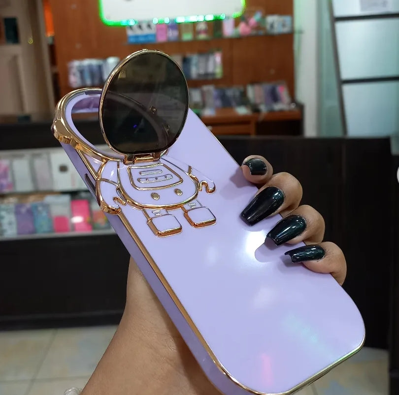 iPhone 13 Pro Max Cover - Purple - New Luxury Space Case With Camera Protective Folding Stand