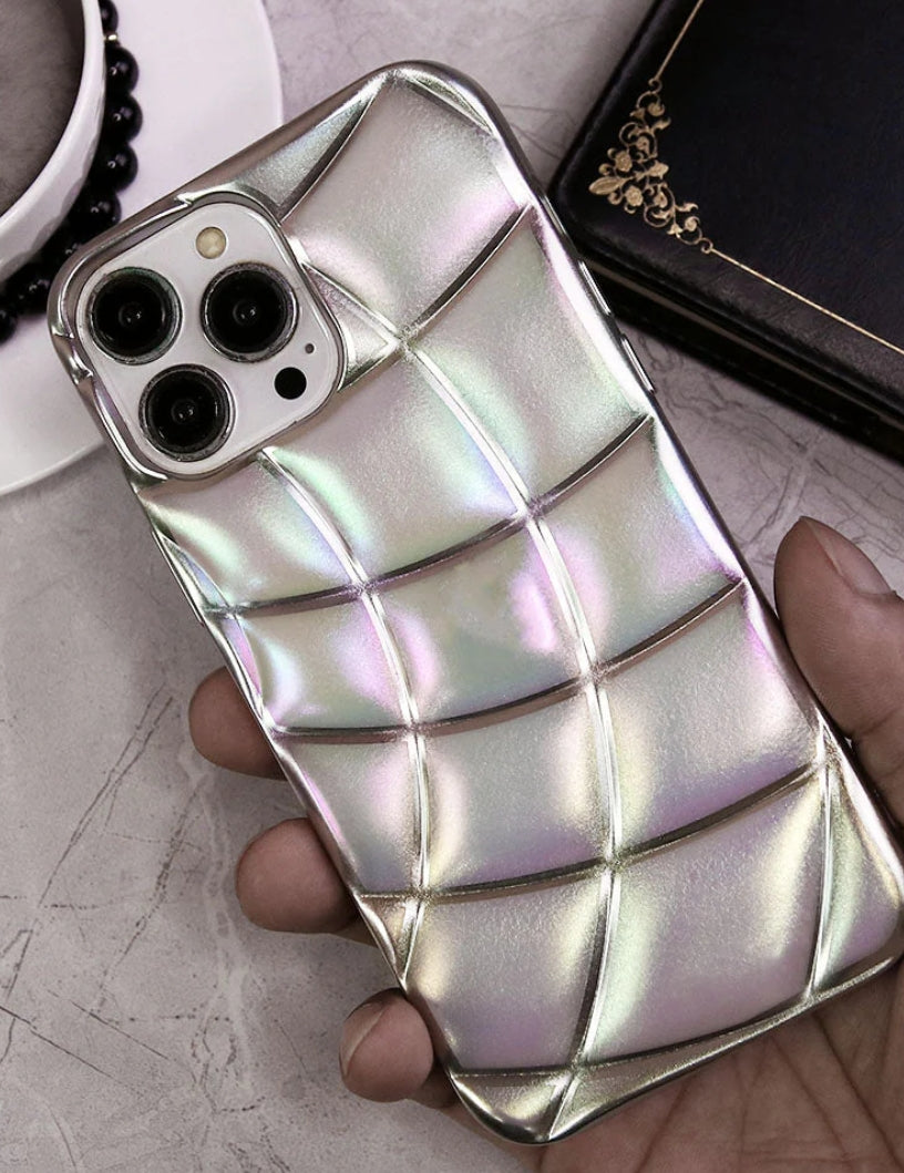 iPhone  Cover - Silver - Cute 3D Donut Coffee Soft Silicon Case with Camera Protection